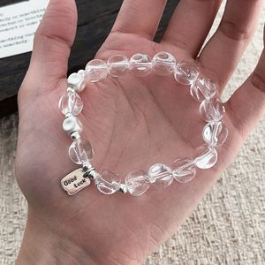 สร้อยข้อมือคริสตัลสีขาว S925 เงินแท้ พร้อมจี้นำโชค สำหรับทุกเพศ ใส่ได้ทุกวัน - Product Image 3