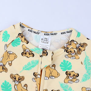 Cuentos para niños Ropa de bebé Casual Patrón sólido León Romper Mono Recién nacido Verano Manga corta Doble cremallera Traje de Gateo - Product Image 3