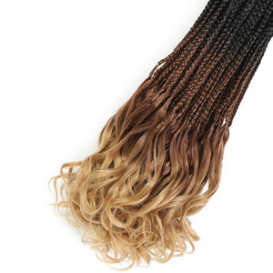 Mira - <span class=keywords><strong>Le</strong></span> più cercate: 3x Pacchetti di Treccine Box Braids Pre-Looped da 22 pollici <span class=keywords><strong>con</strong></span> Estremità Ricci, <span class=keywords><strong>Extension</strong></span> per Capelli Ombre Effetto Dea, Lavorazione a Uncinetto - Product Image 4
