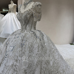 Jancember DW0149 Vestidos de Novia Cortos con Lentejuelas y Escote Imperio - Product Image 4