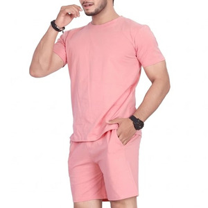 Ensemble T-shirt et short pour homme, design personnalisé, vente en gros, respirant, couleur unie, en coton, prix bas - Product Image 5