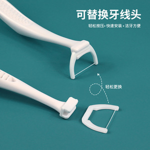 Fil dentaire nettoyant jetable ultra-fin en Y à long manche pour molaires – En stock - Product Image 2