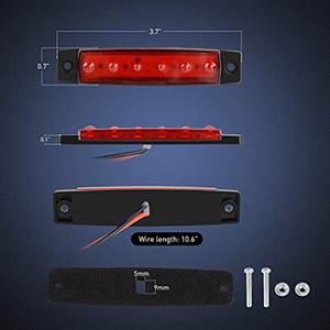 Lumière de Contour Modifiée pour Camion <span class=keywords><strong>Remorque</strong></span> à 6 LED de 3,7 Pouces, Lumière d'Avertissement, Lumière de <span class=keywords><strong>Remorque</strong></span> de Bateau, Lumière de <span class=keywords><strong>Remorque</strong></span> de Bus, Luminaire à Haute Luminosité - Product Image 2