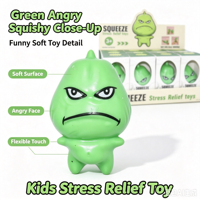 Jouet Squishy Citrouille Amère en Forme de Visage Enfurié, Jouet Anti-Stress Souple à Presser, Boîte de Présentation en Gros