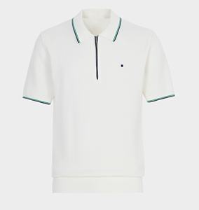 เสื้อโปโลแขนสั้นสำหรับผู้ชายเสื้อมีโครงสร้างผ้าฝ้ายถักครึ่งซิปสำหรับนักธุรกิจออกแบบได้ตามต้องการ - Product Image 3