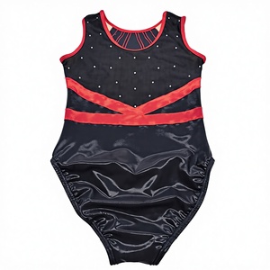Leotardos de Gimnasia Personalizados para Niñas, Estilo Moderno, con Estampado por Sublimación, sin Mangas, con Pedrería, 100% Nailon - Product Image 4