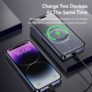 <span class=keywords><strong>ESSAGER</strong></span> Batterie Externe Magnétique 5000mAh Ultra Mince avec Recharge Sans Fil - Gris Foncé - Product Image 5