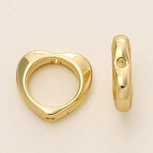 Heart Shape Gold Plated <b>Copper</b> Jewelry Findings For <b>Bracelet</b> Making DIY Accessories GA0584 - Product Image 4