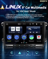 Autoradio 9 pouces pour VW Sharan Jetta Seat Skoda, unité principale Linux, CarPlay sans fil, Android Auto, GPS Navi, DSP, Bluetooth 5.1 ES691V