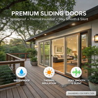 Porte coulissante moderne de luxe en aluminium avec double vitrage et verre trempé pour salon, villa, appartement – finition élégante