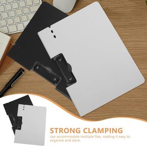 2 thư mục với clip bên kim loại, đa chức năng cho văn phòng và trường học, quản lý tập tin A4, màu đen và màu xám. - Product Image 6