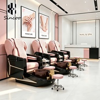 Fauteuil de pédicure électrique rose, inclinable et réglable, avec fonctions multiples innovantes pour salon de manucure, idéal pour le massage et le spa, vente en gros