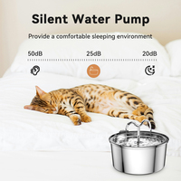 Fontaine à eau pour chat en acier inoxydable ultra silencieuse de 3,2 L, distributeur d'eau automatique personnalisé pour chats et chiens, vente en gros d'usine