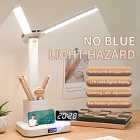 Lampe de bureau LED rechargeable moderne avec contrôle tactile ABS, intensité réglable, chargement USB, pliable, pour lecture scolaire, CRI élevé 80