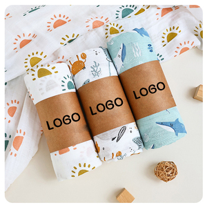 <span class=keywords><strong>Couverture</strong></span> d'emmaillotage personnalisée pour nouveau-né, motif lapin, 70% bambou 30% coton, en mousseline, pour bébé musulman - Product Image 2