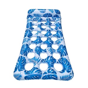 Lit flottant double gonflable en PVC pour adultes <span class=keywords><strong>avec</strong></span> porte-gobelet, transat de <span class=keywords><strong>piscine</strong></span> extérieur, modèle PSSHC Chine - Product Image 3