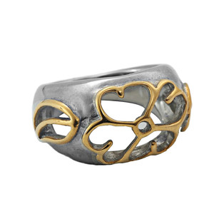 yunnique <b>Titanium</b> Steel Hollow Flower <b>Ring</b> Retro Punk Gold Unisex Fashion Jewelry 290116 - Product Image 5