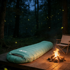 Sac de couchage momie léger en duvet de canard, étanche, en nylon, pour adulte, avec boîte à pieds, idéal pour le camping et la randonnée estivale en extérieur - Product Image 6