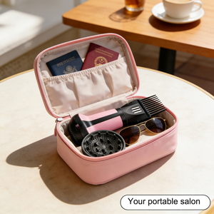 Portable Mini Blow Dryer With <b>Comb</b> and Diffuser Ionic Technology for Curly Hair Travel Personal Use RUGGED DURABILITY Engineered - Product Image 1