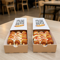 Emballage personnalisé pour hot-dog long, corn-dog, à emporter, boîte pliable avec couvercle