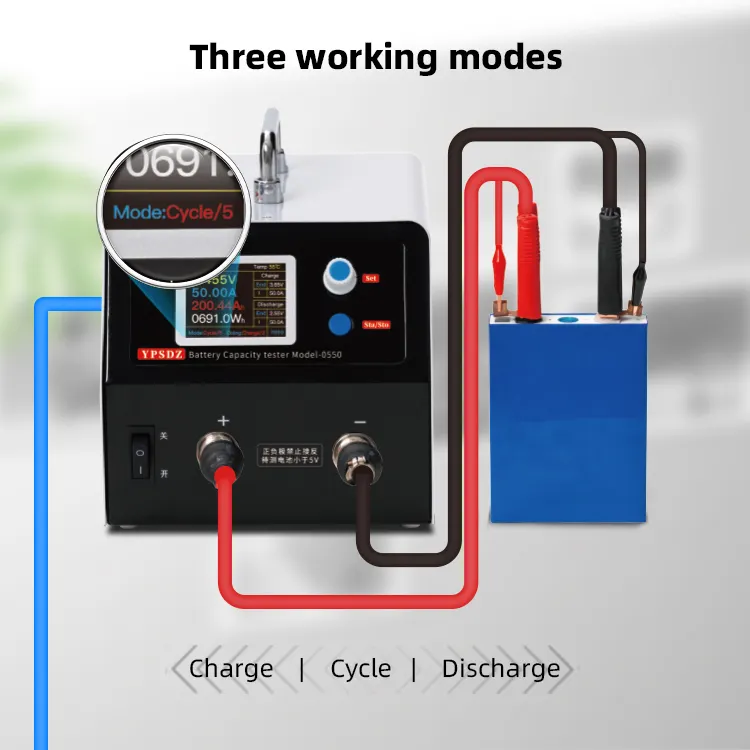 YPSDZ-0550 Tester Hoge Stroom Lithium Batterij Capaciteit Tester 5V 50a Lading 50a Ontlading Lifepo4 Cel Batterij Tester