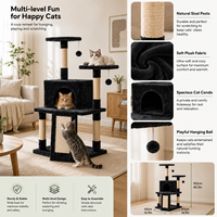 Arbre à chat multi-niveaux en peluche avec panneau à gratter et double perchoir – Vente en gros