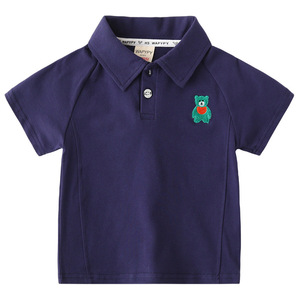 T-shirt d'été à manches courtes pour garçons <span class=keywords><strong>Polo</strong></span> pour enfants avec col roulé respirant bébé haut beau design - Product Image 3
