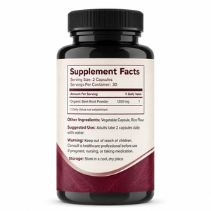 Capsules de racine de betterave biologique de haute qualité, vitamines B9 B12, extrait complexe 5-en-1, santé digestive, soutien immunitaire, antioxydant - Product Image 6