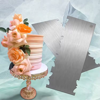 Spatule à gâteau en acier inoxydable, lisseur de crème, spatule à gâteau en métal, peigne pour outils de pâtisserie