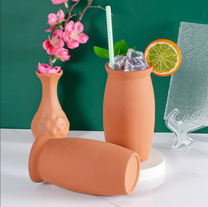 Taza Cantarito de Terracota Roja con Logotipo Personalizado, Vaso de Barro Estilo Mexicano para Cócteles, Cerveza y Bebidas Frías, Taza de Cerámica Hecha a Mano - Product Image 4