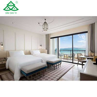 Fabricant de meubles d'hôtel sur mesure, ensemble complet de chambre d'hôtel 5 étoiles, équipement de chambre à coucher avec lit queen size