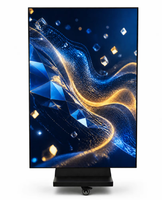 Écran LED pliable à trois volets P1.86 double face pour intérieur, affichage numérique publicitaire LED sur pied, haute fréquence de rafraîchissement, 3 plis