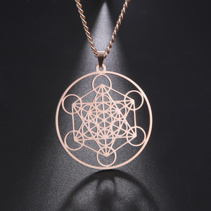 Collier Metatron en Acier Inoxydable, Sceau d'Ange, Archange, Femmes, Hommes, Géométrique, les Secrets des Kabbalistes, Jardin, Bijoux Salomon - Product Image 4