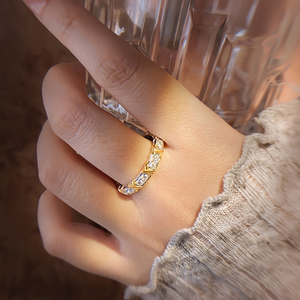 Anillos de Eternidad VV S Moissanite de Dos Tonos, Plata de Ley 925, Chapados en Oro de 18K, Joyería Linda para Mujer, Anillos de Compromiso y Boda - Product Image 1