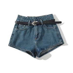 Pantalones Cortos de Mezclilla Holgados para <span class=keywords><strong>Mujer</strong></span>, Personalizados al por Mayor, de Cintura Alta, Sólidos, Casuales, Retro, de Verano - Product Image 4