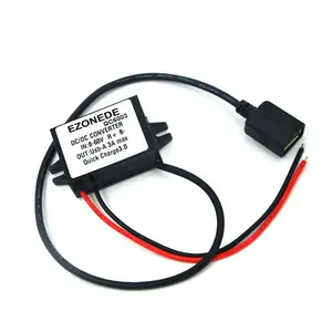 Usb Sạc Điều Chỉnh Điện Áp Không Thấm Nước DC-DC Buck Chuyển Đổi 12V 24V 48V 60V Để 5V 9V 12V 3A QC 3.0 Cho Xe Điện Thoại Thông Minh Phí