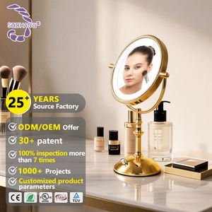 Espejo de maquillaje de belleza de escritorio inalámbrico ON/OFF Touch Reaction Espejo de maquillaje de 8 pulgadas de doble cara - Product Image 1