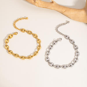 Chevillère géométrique en acier inoxydable <span class=keywords><strong>de</strong></span> haute qualité, chevillère exquise en forme <span class=keywords><strong>de</strong></span> <span class=keywords><strong>grain</strong></span> <span class=keywords><strong>de</strong></span> café, nez <span class=keywords><strong>de</strong></span> cochon, unisexe, bijoux <span class=keywords><strong>de</strong></span> mode populaires - Product Image 6