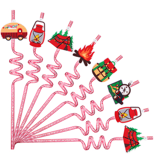 LAIMAI Color Cartoon Digital Printing Outdoor Camping Custom Designed PETG Plastic Straw Buckle Reusable Beverage Child Parties - Product Image 1