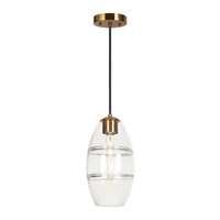 Suspension moderne en verre doré à 1 lumière pour îlot de cuisine et salle à manger