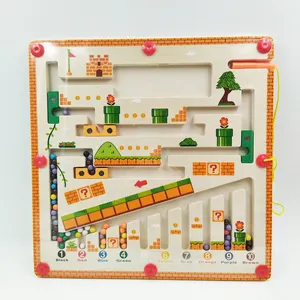 Wooden Cartoon Learning Educational Toys Magnetic Color And Number Maze Board For Toddlers Magnetic Sorting And Counting Toys