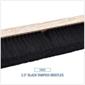 Boardwalk BWK20218 2,5 pouces Poils en fibres de Tampico noirs 18 pouces Brosses de nettoyage pour sols, têtes de brosses - Product Image 1