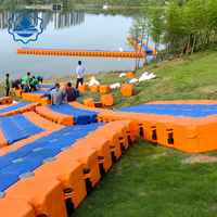 Quai flottant en cube de ponton HDPE-Conception gonflable à assemblage facile avec flottabilité de 350 kg/m pour bateaux flottants