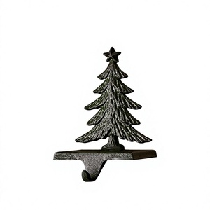 Hand Casted Xmas Tree Shaped Vintage <b>Stocking</b> Holder Table Display Decorative Metal Portable <b>Christmas</b> <b>Stocking</b> For Home Decor - Product Image 1