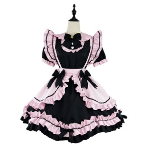 Lolita Maid Costume Black Pink Ruffle Dress Cosplay Anime Role Play Women's Sweet Style Spring 2024 - Product Image 4