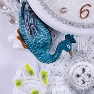 Peacock Shaped <b>Wall</b> <b>Clock</b> Oval Antique Style Battery Powered For Living Room <b>Bedroom</b> Study - Product Image 1