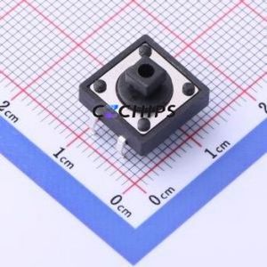 TC-00121-043C Tactile Switch Through hole-4P,12x12mm Switch Single Pole Single Throw Round Button 1.6N Through Hole - Product Image 1