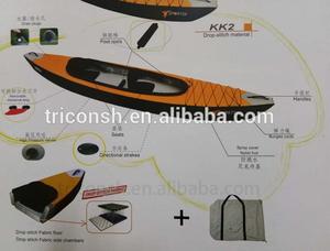 Kayak gonfiabile del tessuto del punto di goccia della canoa della luce pieghevole su ordinazione di nuovo disegno di alta qualità per il mare - Product Image 2