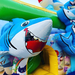 Chateau gonflable requin commercial grade kids <b>inflatable</b> shark bouncy castle with slide combo bouncer house - Product Image 4