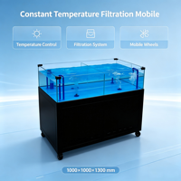 Bac de présentation mobile d'occasion pour fruits de mer de supermarché, pour crevettes et homards, avec filtration à température constante, aquarium pour poissons vivants